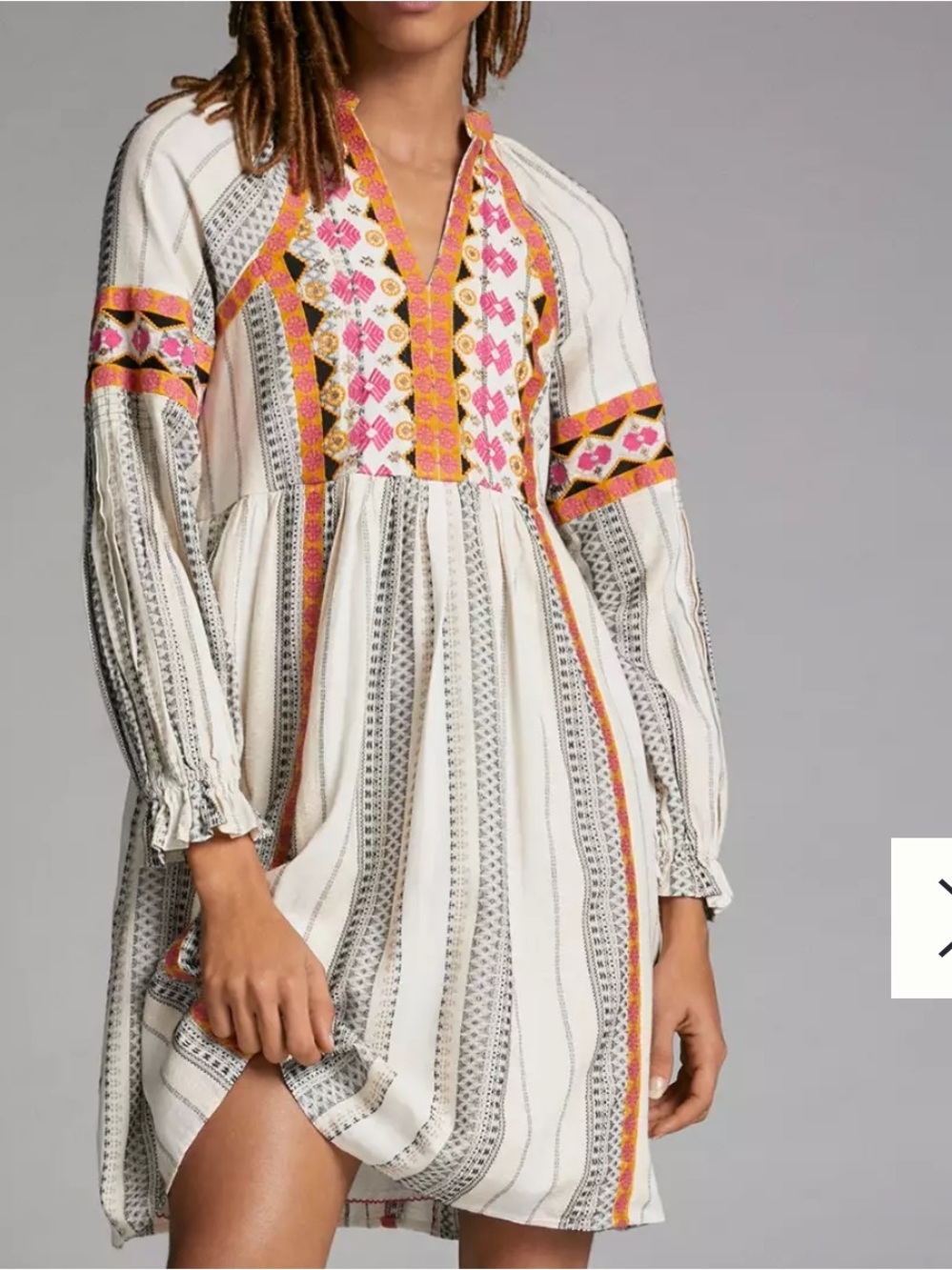 Women’s Anthropologie Lottie cotton boho peasant long sleeve mini dress. XS - Picture 14 of 14